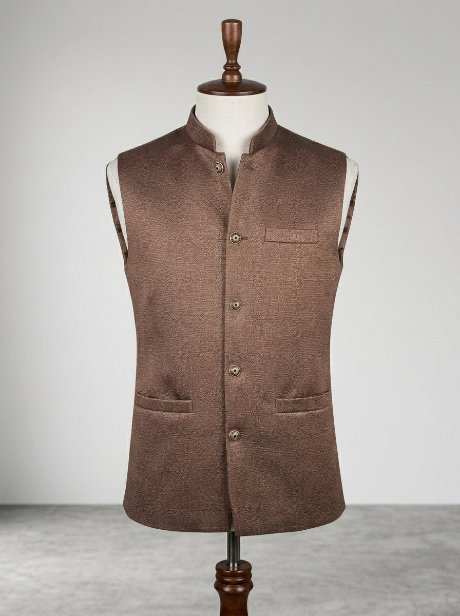 Light Brown Texture Waistcoat